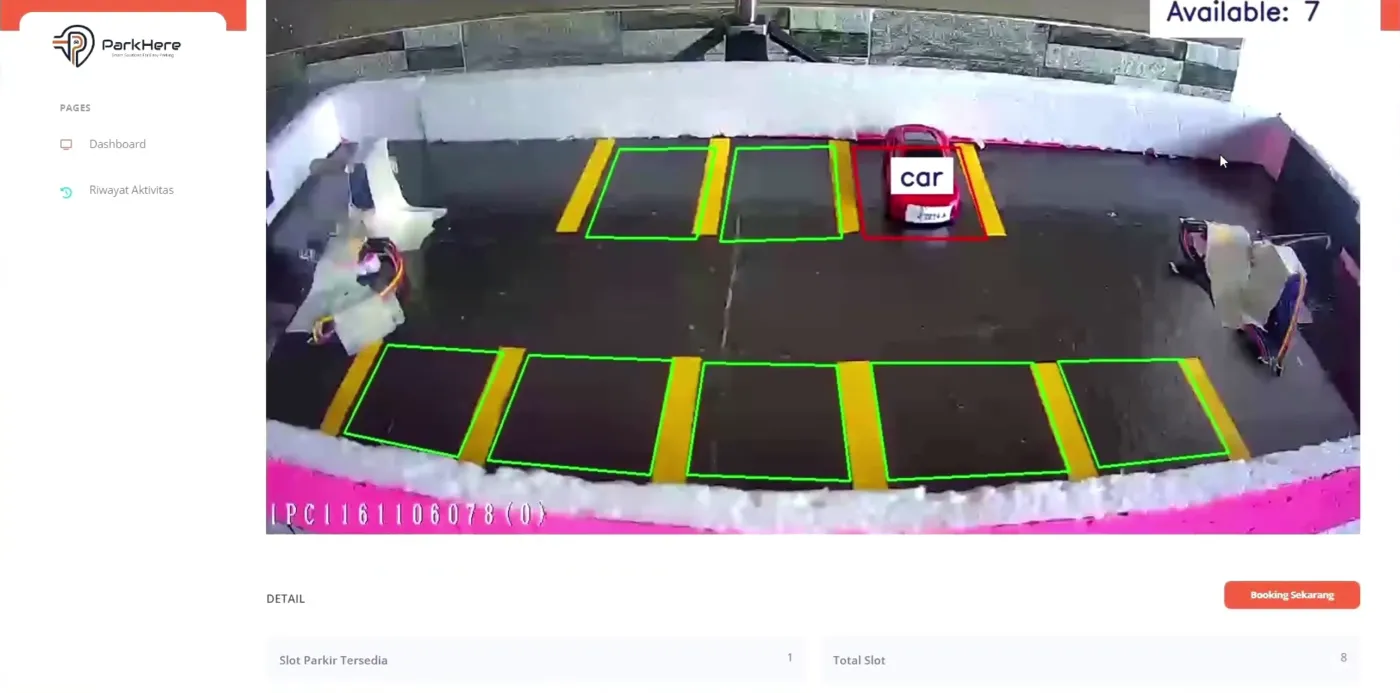 ParkHere parking-space detection interface